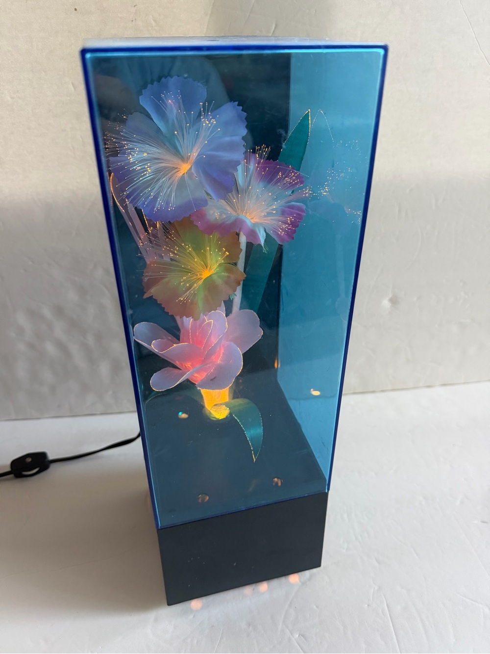 Vintage Fiber Optic Flowers Light Lamp Color Changing Music Box 80s TESTED